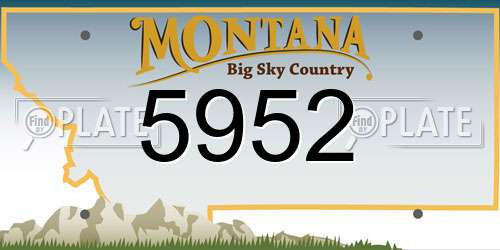 5952 Montana License Plate