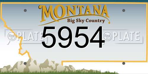 5954 Montana License Plate