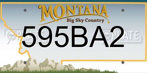 595BA2 Montana License Plate