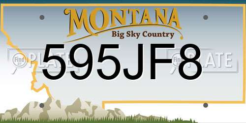 595JF8 Montana License Plate