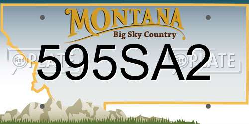 595SA2 Montana License Plate