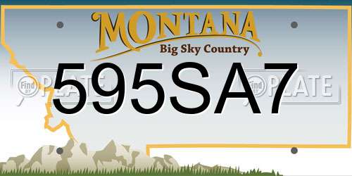 595SA7 Montana License Plate