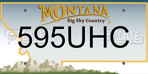 595UHC Montana License Plate