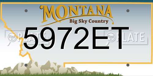 5972ET Montana License Plate
