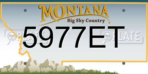 5977ET Montana License Plate