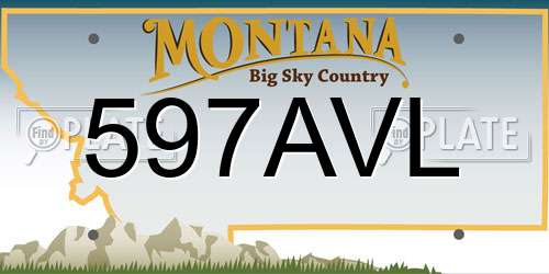 597AVL Montana License Plate