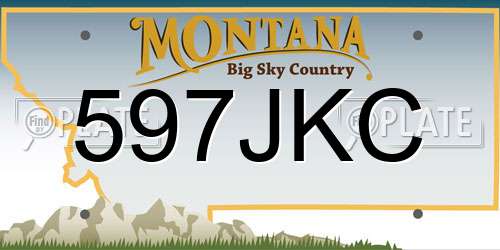 597JKC Montana License Plate