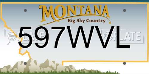 597WVL Montana License Plate