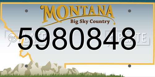 5980848 Montana License Plate