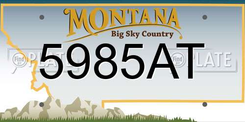5985AT Montana License Plate