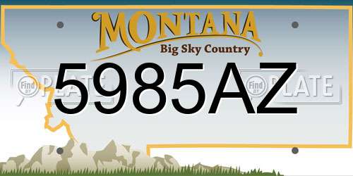 5985AZ Montana License Plate