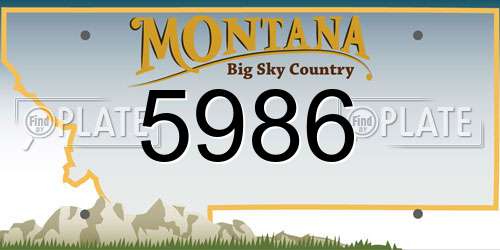 5986 Montana License Plate