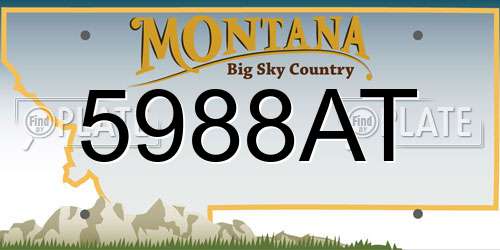 5988AT Montana License Plate