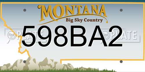 598BA2 Montana License Plate