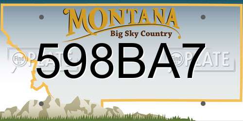 598BA7 Montana License Plate