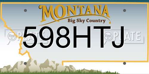 598HTJ Montana License Plate