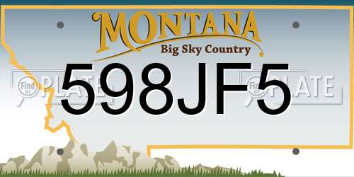 598JF5 Montana License Plate