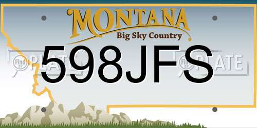 598JFS Montana License Plate