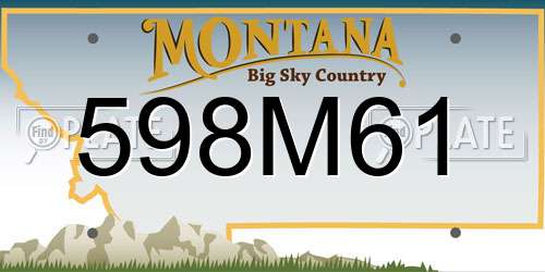 598M61 Montana License Plate