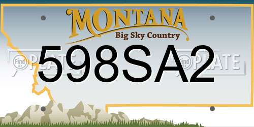 598SA2 Montana License Plate