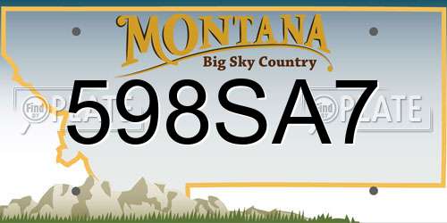598SA7 Montana License Plate