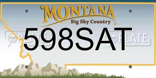 598SAT Montana License Plate