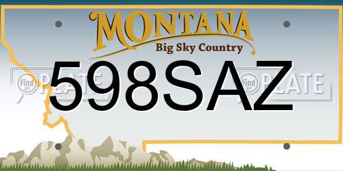 598SAZ Montana License Plate
