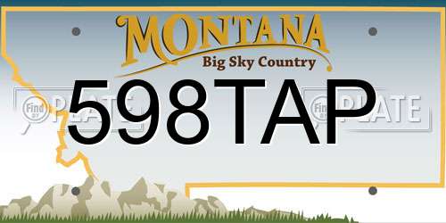 598TAP Montana License Plate