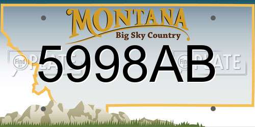 5998AB Montana License Plate