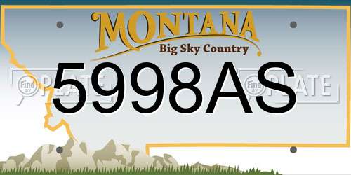 5998AS Montana License Plate
