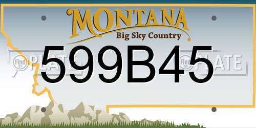 599B45 Montana License Plate