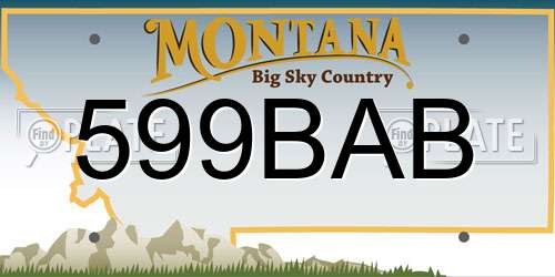 599BAB Montana License Plate