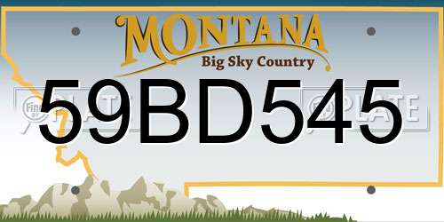 59BD545 Montana License Plate