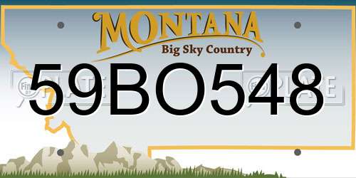 59BO548 Montana License Plate