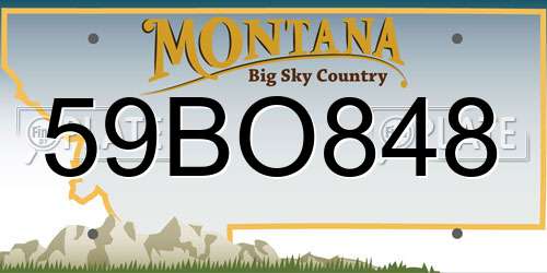 59BO848 Montana License Plate