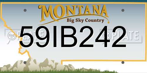 59IB242 Montana License Plate