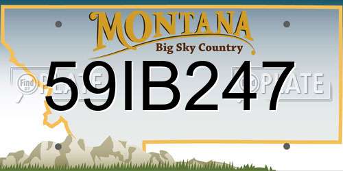 59IB247 Montana License Plate