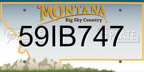 59IB747 Montana License Plate