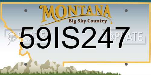 59IS247 Montana License Plate