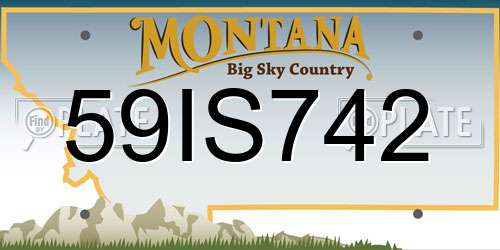59IS742 Montana License Plate