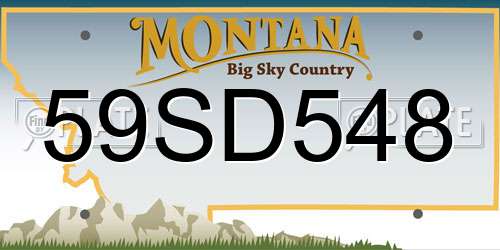 59SD548 Montana License Plate