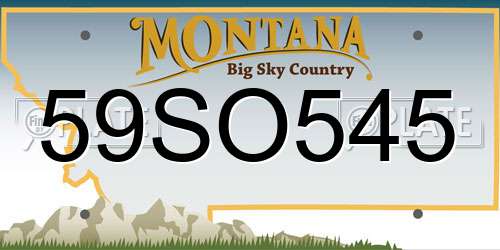59SO545 Montana License Plate