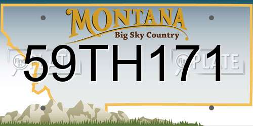 59TH171 Montana License Plate