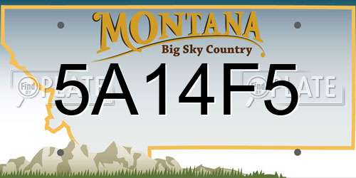 5A14F5 Montana License Plate