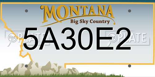 5A30E2 Montana License Plate