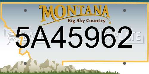 5A45962 Montana License Plate