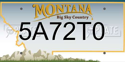 5A72T0 Montana License Plate