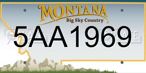5AA1969 Montana License Plate