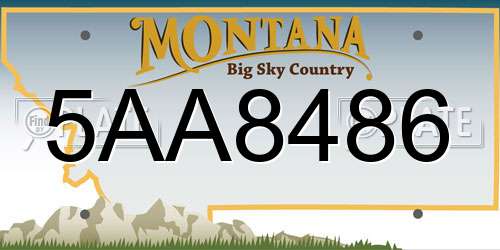 5AA8486 Montana License Plate
