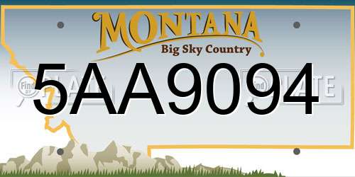 5AA9094 Montana License Plate